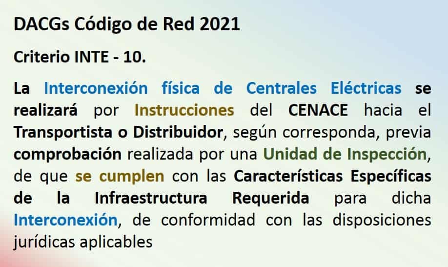 Oficio Resolutivo del CENACE
Unidad de Inspección de la Industria Eléctrica
Código de RED 