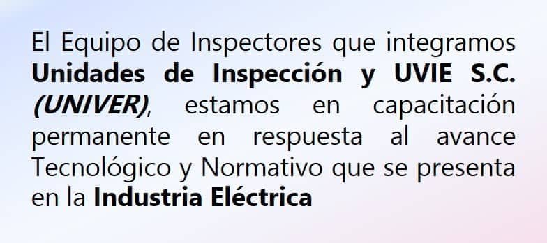 Unidades de Inspección de la Industria Eléctrica 
CRE 